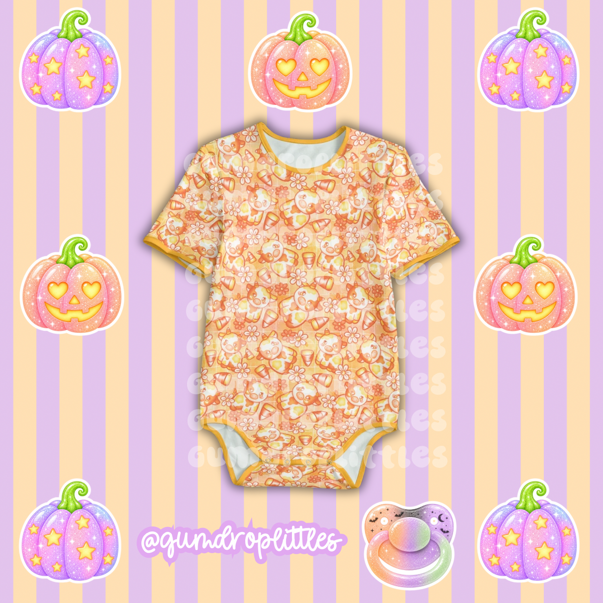 ABDL Candy Corn Cow Onesie